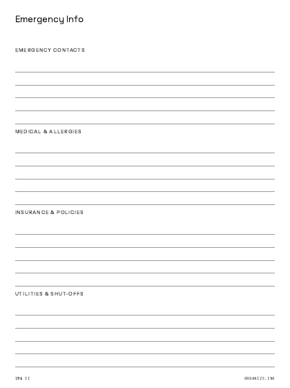 Emergency Info preview