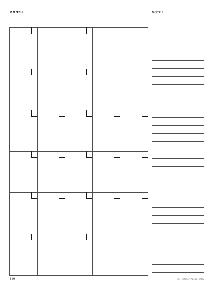 Monthly Calendar preview