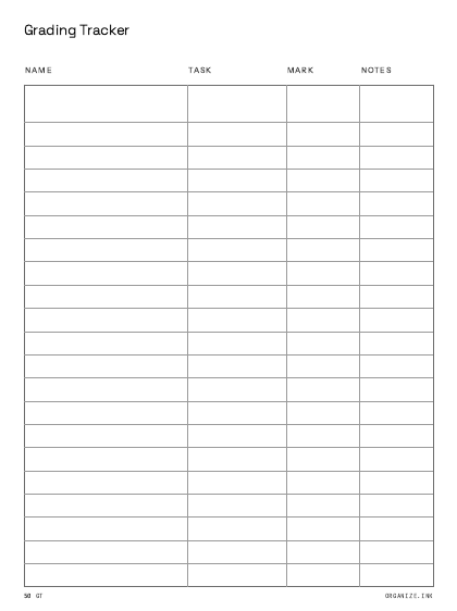 Grading Tracker preview