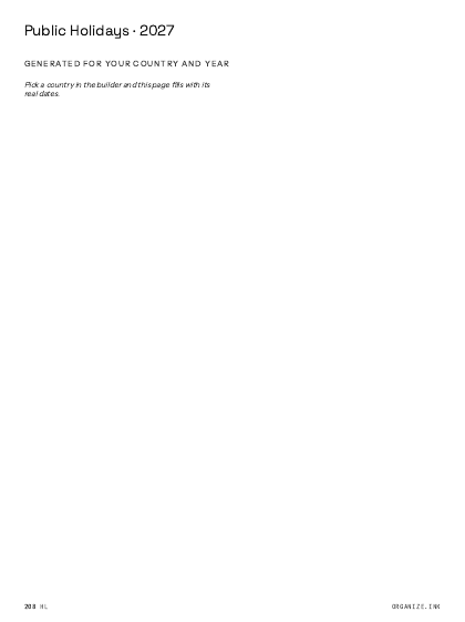 Public Holidays preview