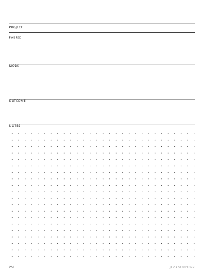 Sewing Pattern Log preview