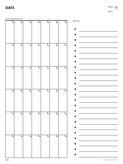 Dated Monthly Goals preview