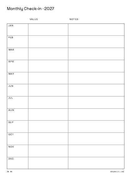Monthly Check-in preview