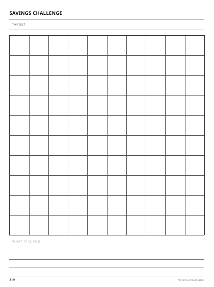 Savings Challenge Grid preview