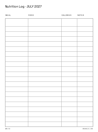 Nutrition Log preview