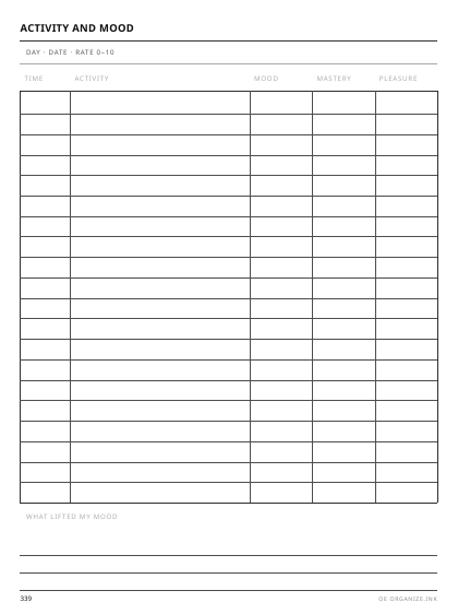 Activity & Mood Log preview
