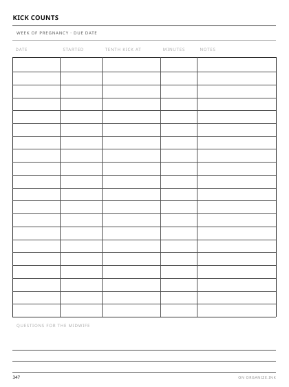 Kick Count Log preview