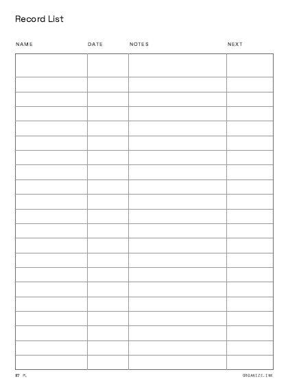 Record List preview