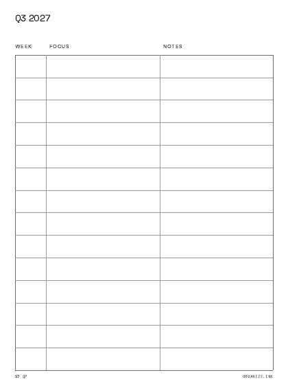 Quarter Plan preview