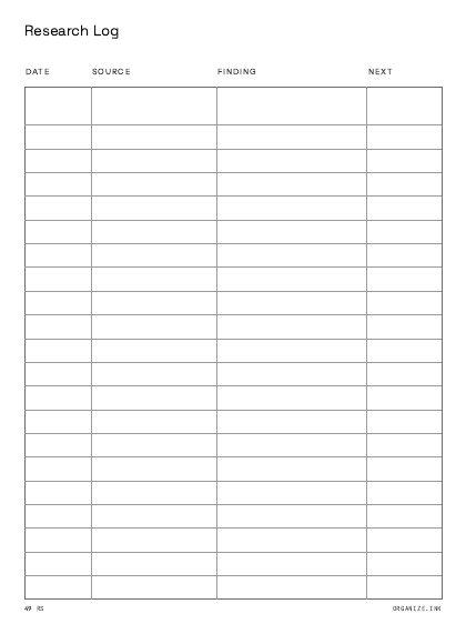 Research Log preview