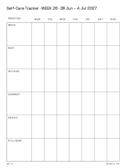 Self-Care Tracker preview