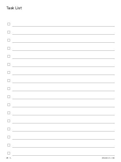 Task List preview