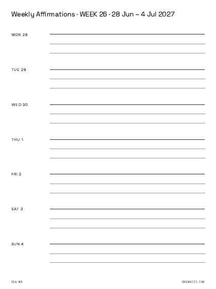 Weekly Affirmations preview
