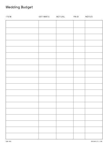 Wedding Budget preview