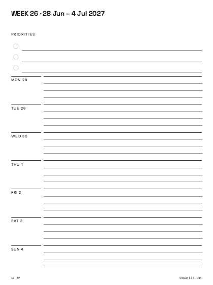 Weekly Plan preview