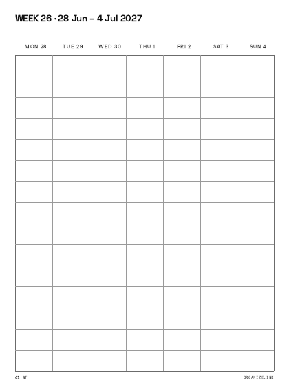 Weekly Time-Block preview